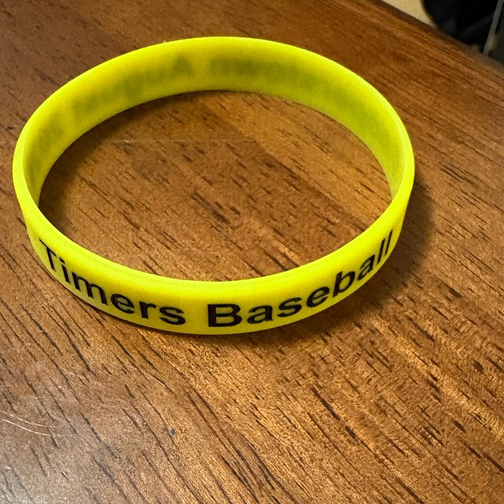 Yellow Timers Baseball Wristband - Picture 1 of 4